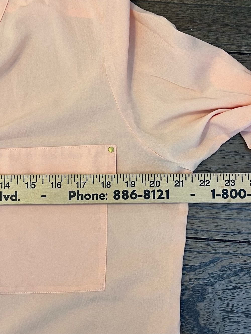 Calvin Klein Pale Orange Long Sleeve Sheer Blouse Shirt Women’s Large - Picture 3 of 3